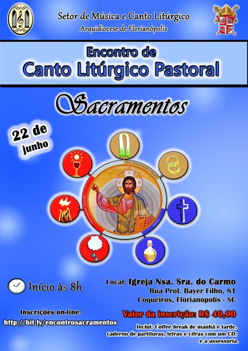 Participe do encontro de Canto Litúrgico Pastoral sobre o tema “Sacramentos”