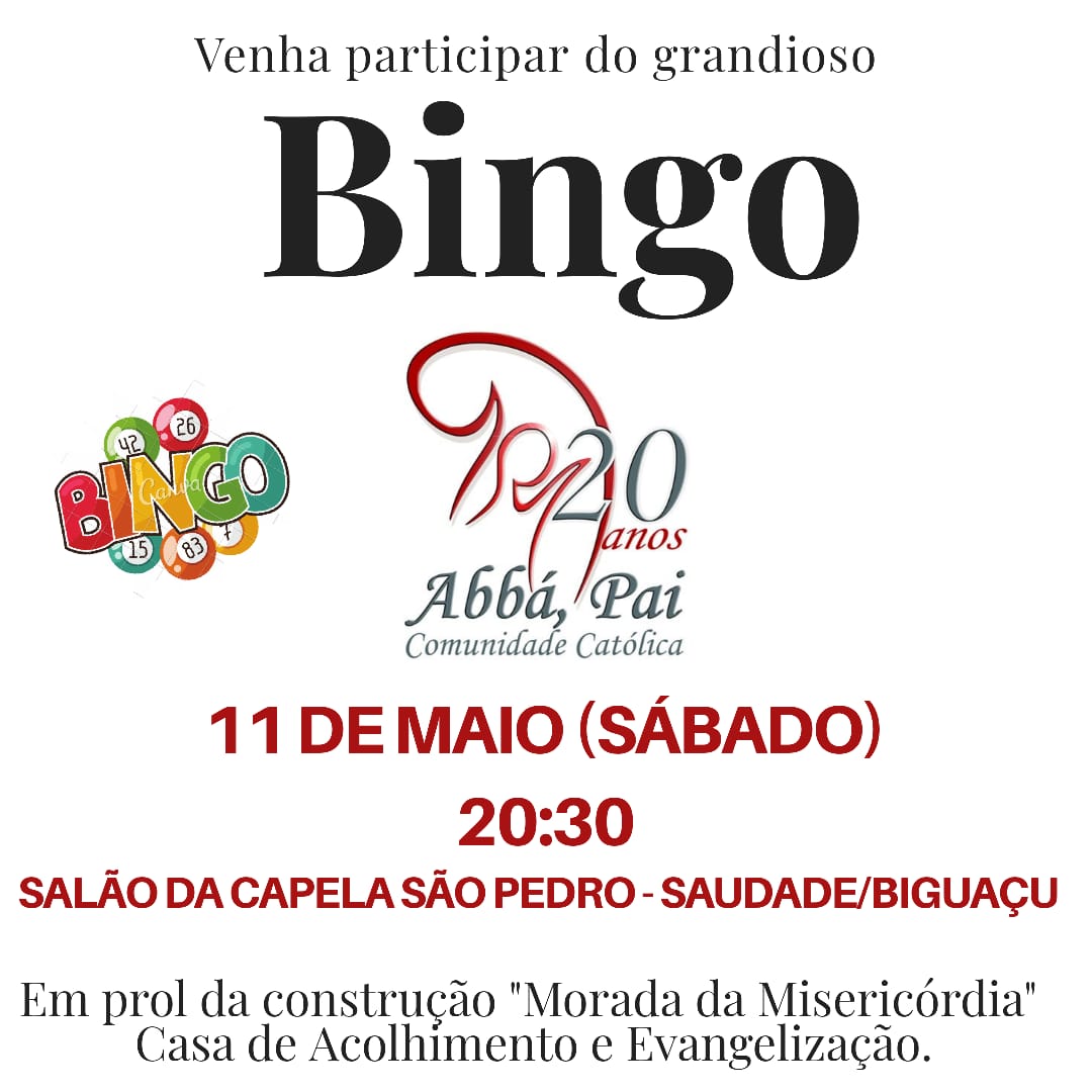 Comunidade promove Bingo Beneficente em prol da ” Morada da Misericórdia”